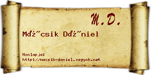 Mácsik Dániel névjegykártya
