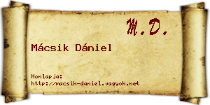 Mácsik Dániel névjegykártya